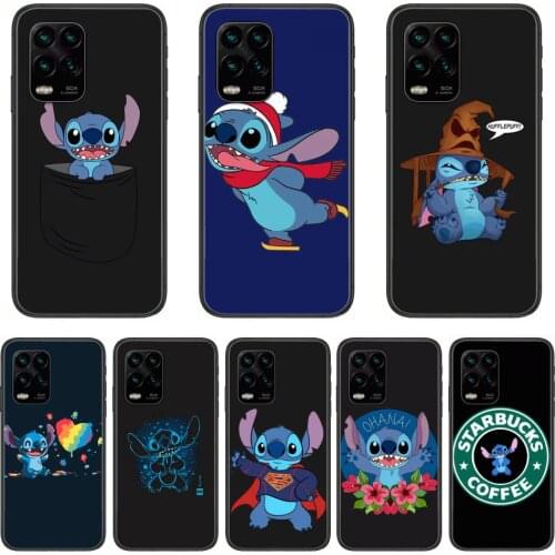 Stitch Phone Case For xiaomi Redmi Note 9S 8 7 6 5 A Pro T Anime Black Cover Silicone Back Pretty senior