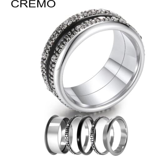 Cremo Black Rings Bijoux Femme Original Stackable Band Ring Various Match Arctic Symphony Collection Ring Jewelry Bague Mujer