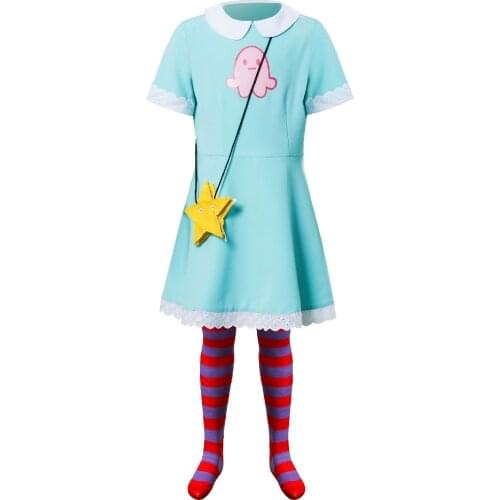 Star Princess Cosplay Costume for Kids Girls Childrens Style Princess Star Butterfly Attire Dress with Stockings