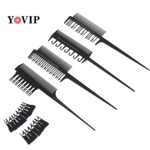 Hot 2 Side Hair Dyeing Comb Salon Hair Coloring Styling Adjustable Sectioning Highlight Comb Weaving Cutting Brush