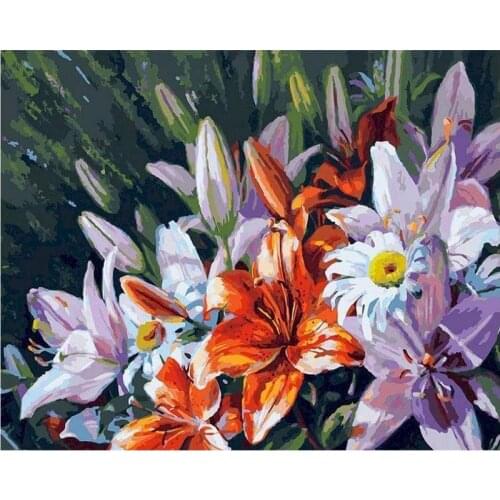 GATYZTORY Romantic Lily Flower Diy Painting By Numbers Modern Wall Art Picture Unique Gift For Wedding Decoration 40x50cm Arts