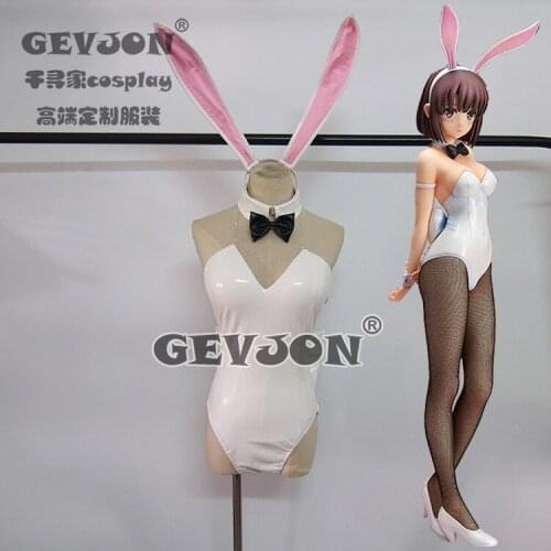 Saenai Heroine No Sodate-Kata Katou Megumi Cosplay Costume White Sexy Bunny Girl Jumpsuit Role Play Clothing High-End Custom