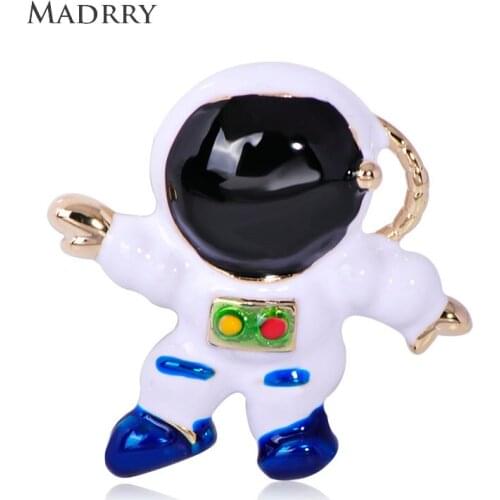 Madrry NEW Astronaut Brooches Enamel Figure Brooch Jewelry Women Men Sweater Hoodies Collar Hat Bag Pins Daily Accessories Gifts