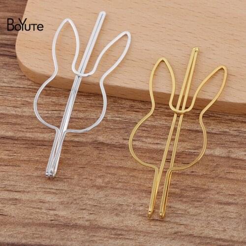 BoYuTe (50 Pieces/Lot) 27*70MM Metal Iron Rabbit Ears Hairpin Bangs Clip Korean Style Diy Hair Accessories Materials Wholesale