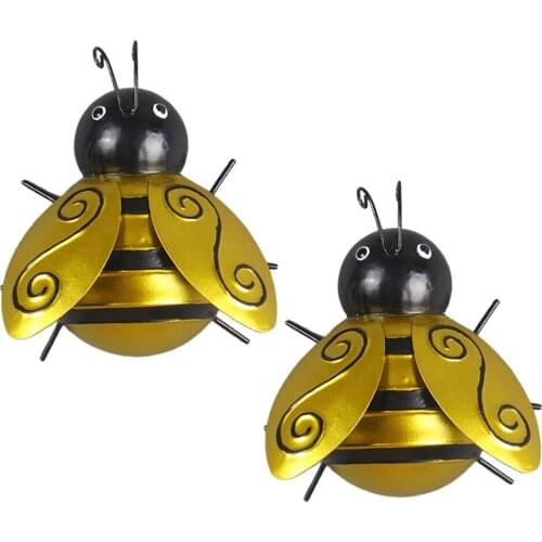 Metal Craft Honey Bee Craft Sculpture Outdoor Indoor Wall Art Hanging Ornaments