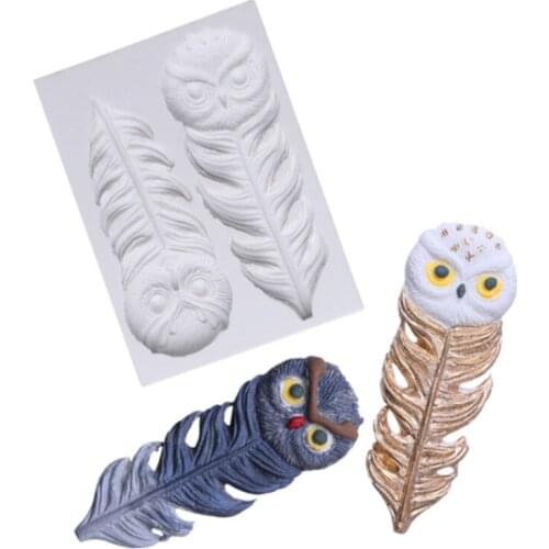 Cartoon Owl Feather Decoration Mold Fondant Cakes Tools Silicone Molds Sugarcrafts Chocolate Baking Tool For Cakes Gumpaste Form