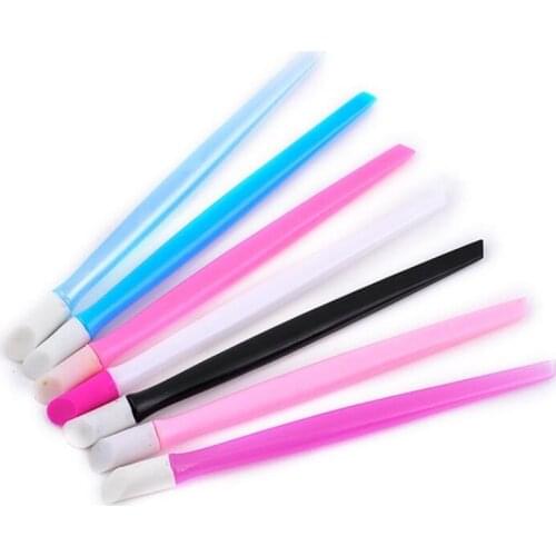 3pcs Soft Plastic Nail Pusher Double-end Rubber Pressure Pen Smooth Stick for Sticker Powder Manicure Nail Remover Tools