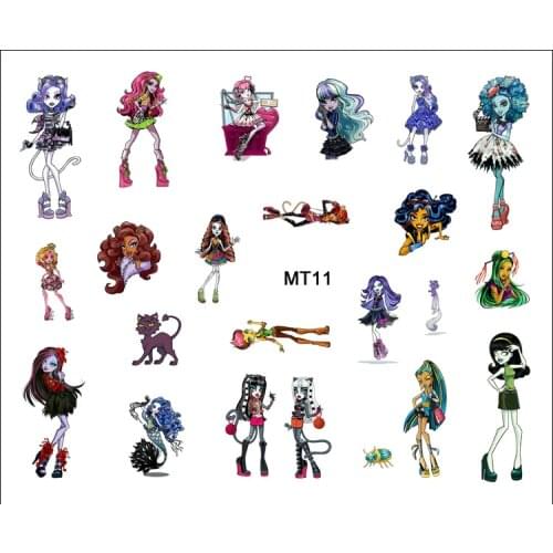 1 Sheet Nail MT11 Mix Monster High Cat Person Clawdeen Wolf Twyla Cartoon Nail Art Water Transfer Sticker Decal Sticker For Nail