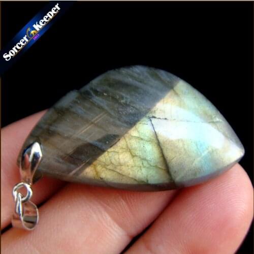Real Natural Gray Moonstone Raw Gem Stone Ornament Handicraft Rainbow Labradorite DIY Crystal Pendant Necklaces for Gift SS441