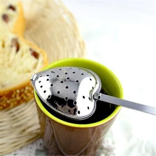 8% New Heart Shaped Filter Tea Balls Stainless Steel Tea Strainers Oblique Tea Stick Tube Tea Infuser Steeper H-48