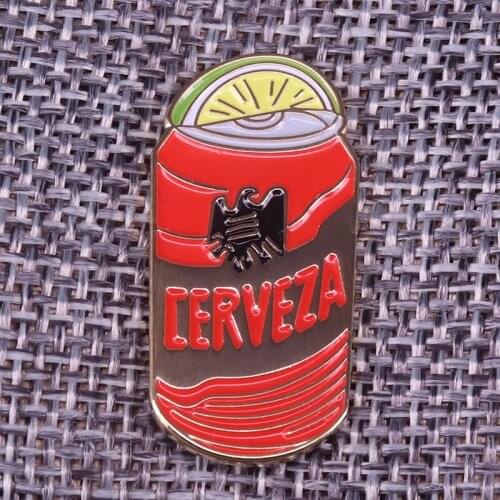Cerveza Mexican Beer Badge wear it when you are sessioning with friends on a sunny day