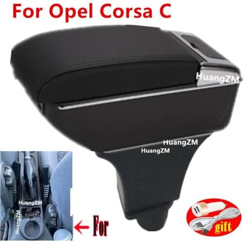 For Opel Corsa c Armrest Box For Opel Corsa C Central Store Content Storage Box with Cup Holder Ashtray USB Interface