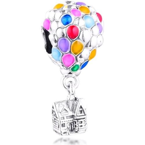 Up House & Balloons Charms 925 Original Fits Pandora Bracelet Sterling Silver Beads DIY Jewelry Making Wholesale