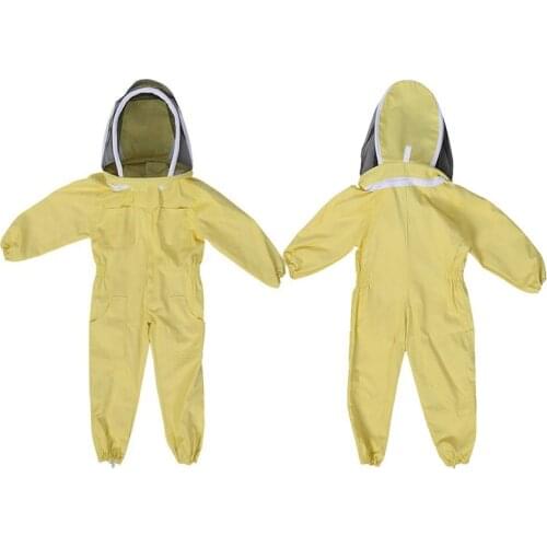 Professional Ventilated Child Beekeeping Clothing Suit Yellow Cotton Childrens Jacket Jumpsuit Apiculture Equipement