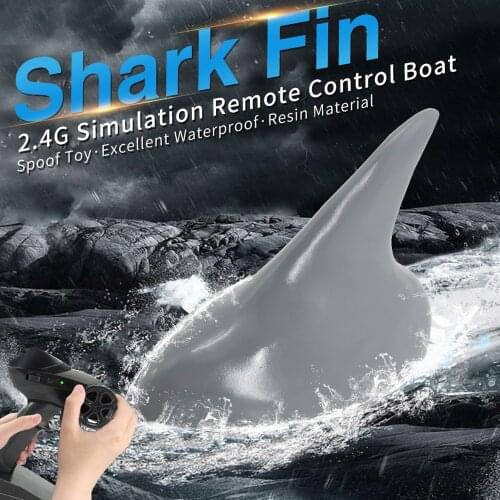 Flytec V302 RC Boat with Simulation Shark Fin Head 15km/h Electric Racing Boat Dual Motor 2.4G Remote Control Spoof Toy for Kids