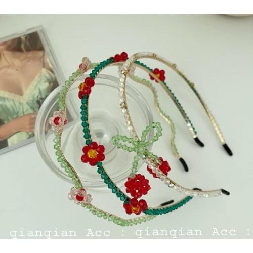 Romantic crystal flower headband super fairy headband hand-woven hairpin girl heart headband head jewelry