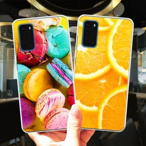 Macaron Watermelon Orange Banana Fruit Silicone Phone Case Cover For Samsung S20 FE Ultra S10 Lite S9 S8 Plus S6 S7 Edge S10E