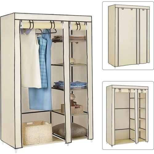 Non-woven Wardrobe Bedroom Cloth Folding Portable Light Clothing Storage Cabinet Dustproof Closet Storage 110*45*175cm HWC