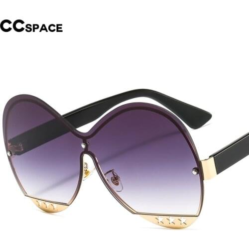 46578 Oversized Rimless One Lens Sunglasses Stars Men Women Fashion Shades UV400 Vintage Glasses