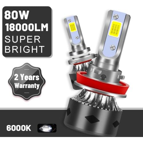 Carlitek 9005 HB3 LED Headlamp Bulb Canbus Error Free H1 H4 H11 H8 H7 H9 9006 HB4 18000LM 80W For Audi BMW KIA FORD NISSAN HONDA