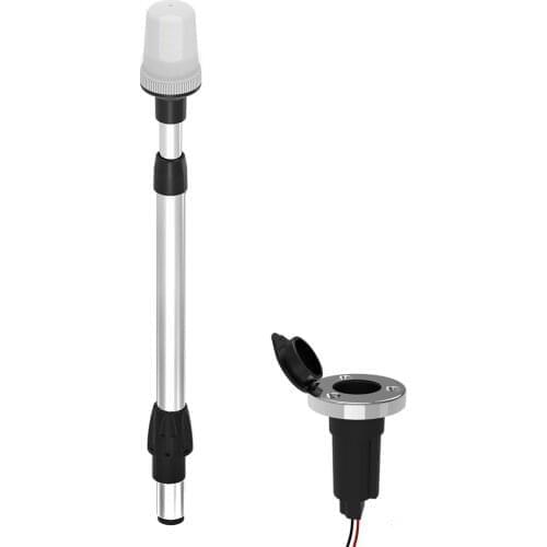 Telescoping 12V LED Marine Boat Accessories Visibility 2 Nautical Miles Navigation Adjustable All-Round Lamp