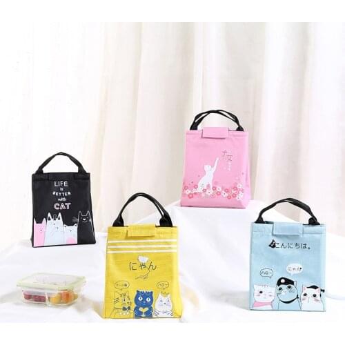 Portable Baby Feeding Milk Bottle Thermal Bags Cute Cartoon Cat Insulated Lunch Food Bag Outdoor Travel Picnic Handbag MBG0461