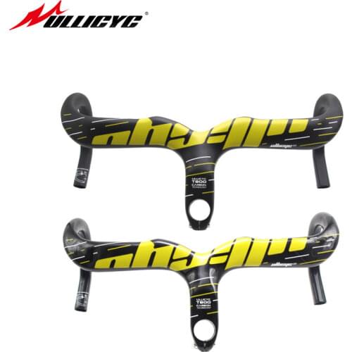 ULLICYC Yellow Brand Road Bicycle Handlebar with Stem Highway Integrated Handle Bars Carbon Road Manillar Matte Gloss