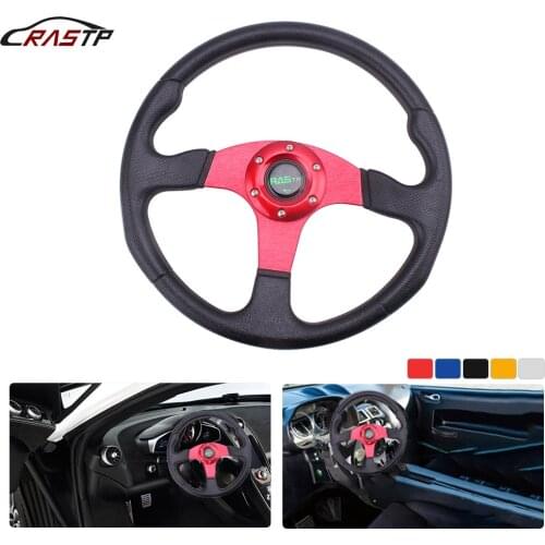 RASTP-Universal 340MM Car Steering Wheel racing PU Steering Wheel type High quality JDM Style RS-STW017-TP