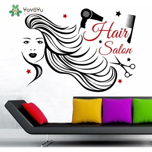 YOYOYU Wall Decals Beauty Salon Hair Baber Shop Wall Stiker Vinyl Art Hair Salon Wall Decoration Mural Y031