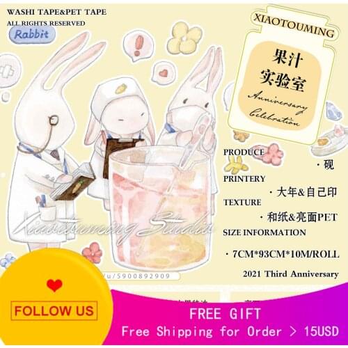 1 Loop Size Washi Stationery Journal Pet Tape Transparent Fruit Juice