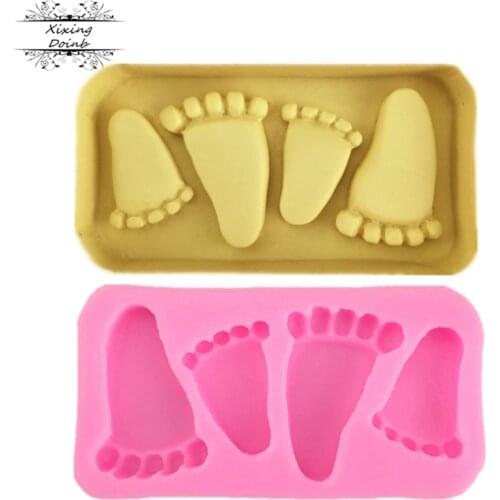 1Pcs Cake Mold baby foot Silicone Mold Chocolate Fondant Cake Decorating Baking Tool Bakeware Pudding