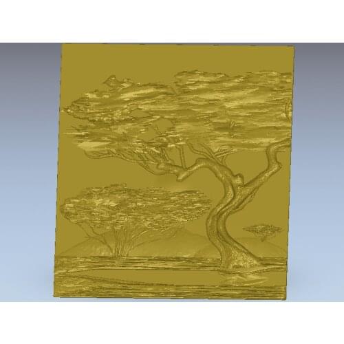 2 files, 3D model forest prairie scenery relief for CNC router printer Artcam Aspire type3 STL format files M440