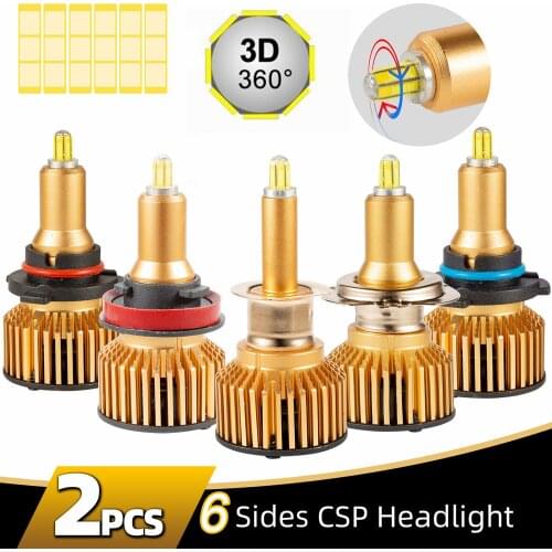 2pcs 18 Chips H1 H7 H8 H11 LED Lamp Car Headlight Bulbs H9 HB3 HB4 3D LED Canbus 360 Degree 6000K 16000LM Auto Lamp 12V 24V