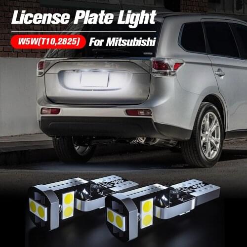 2x LED License Plate Light Bulb W5W T10 Lamp Canbus For Mitsubishi Galant Lancer Endeavor RVR i-MiEV Outlander Eclipse Endeavor
