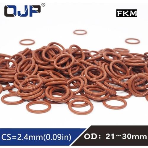 3PCS Fluorine rubber Ring Brown FKM O ring Seal CS:2.4mm OD21/22/23/24/25/26/27/28/29/30mm Rubber ORing Seal Oil Ring Gasket