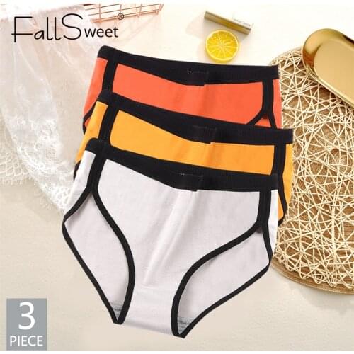 3 pcs/ Pack ! Cotton Women Panties Soft Mid Waist Underwear Lingerie Sports Briefs