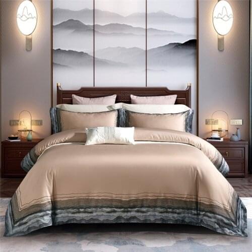 2020 Luxury 600TC Egypt Cotton Fashion classics Bedding Set Silky Smooth Duvet Cover Bed Sheet Pillowcases Queen King size 4Pcs