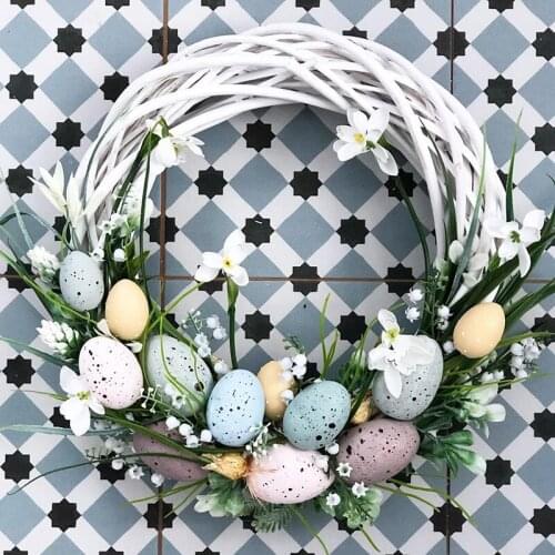 50PCs 2x3CM Happy Easter Egg Decoration Artificial Flower Home Party DIY Craft Kids Gift Favor Easter Decoration Supplies