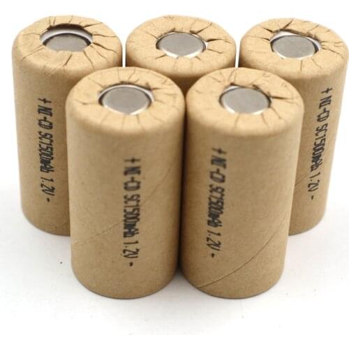 C&P SC1500mAh 30PCS NI-CD 1.2V Sub-C Rechargeable High Power Tool Battery Cell NiCD SC1.5Ah Discharge Rate 15C 22A Sweep Machine