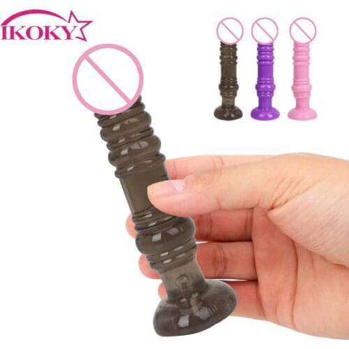 IKOKY Anal Stimulator 5.3 inch Long Prostate Massage Thread G-spot Massage Anal Plug Sex Toys for Women Men Butt Plug Toys