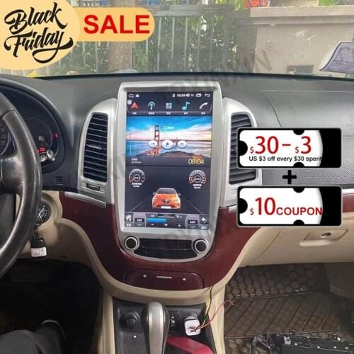 Android 10 128G Tesla Stlye For Hyundai Santa Fe 2006 2012 GPS Navi Stereo Head unit Multimedia Player Auto Radio Tape recorder