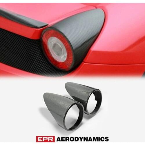 Car Accessories For Ferrari 458 F458 Carbon Fiber OEM Taillight Cover Glossy Fibre Rear Light Cap Racing Lamp Part Body Kit Trim