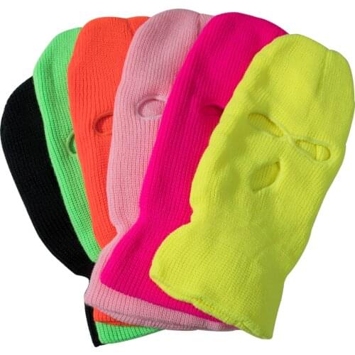Balaclava Mask Hat Winter Cover Neon Mask Green Halloween Caps For Party Motorcycle Bicycle Ski Cycling Balaclava Pink Masks