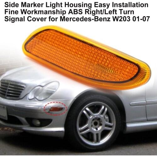 Side Marker Light Housing Easy Installation Fine Workmanship ABS Right/Left Turn Signal Cover for Mercedes-Benz W203 01-07