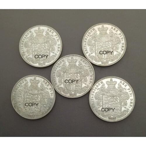 Great Britain 1/2 Crown George IV 1824 1825 1826 1828 1829 Different Years A set of Brass Plated Silver Copy Coin