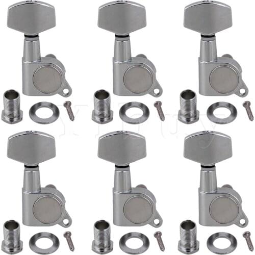 Yibuy Chrome Inline 6R Tuning Machine Heads For Electric Guitar