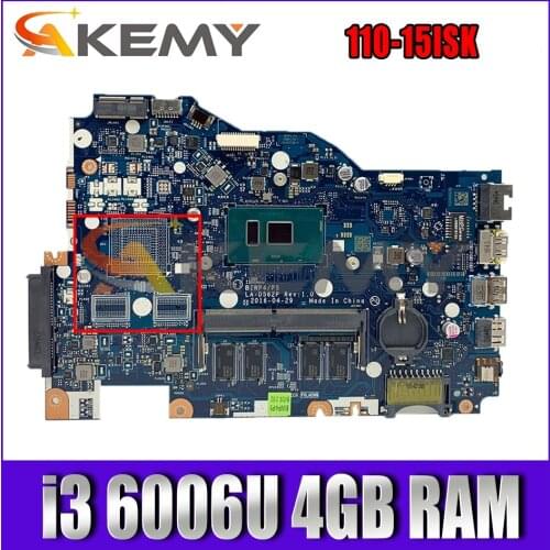 For Lenovo 110-15ISK Notebook Motherboard BIWP4 / P5 LA-D562P CPU i3 6006U 4GB RAM 100% test work free shipping