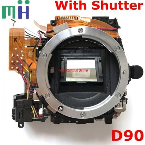 Second-hand For Nikon D90 Mirror Box Front Main Body Bayonet Mount Framework with Shutter Aperture Diaphragm Motor Unit