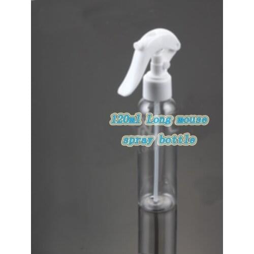 Capacity 120ml 200pcs/lot Transparent spray bottle long section of a small mouse, empty Trigger Spray bottle,pet 20ml bottle