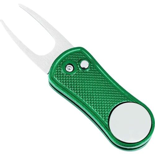 Custom Golf Divot Tool Sublimation Blank Golf Divot Repair Tool Mini Foldable Marker Pitch Cleaner Pitchfork Putting Green Fork
